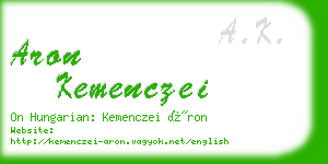 aron kemenczei business card